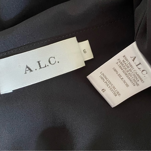 ALC lucia silk dress black florals - Picture 7 of 9